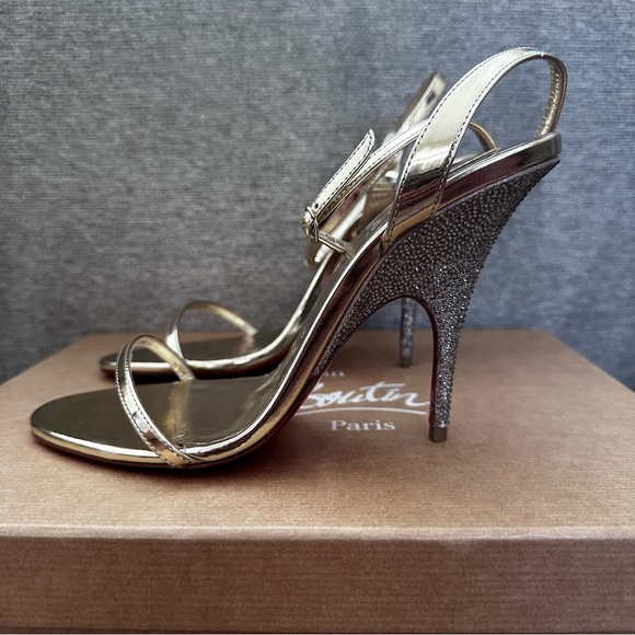 Christian Louboutin Arch Queen Crystal Embellished Sandal Metallic rhinestone - Picture 8 of 9